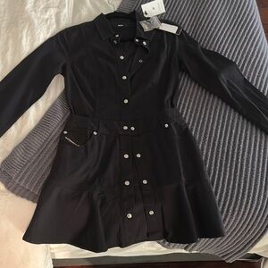 DIESEL Black denim dress. Brand new with tags SMALL